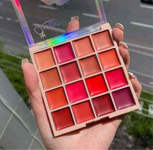 Queen lipstick & blush 16 shades palette