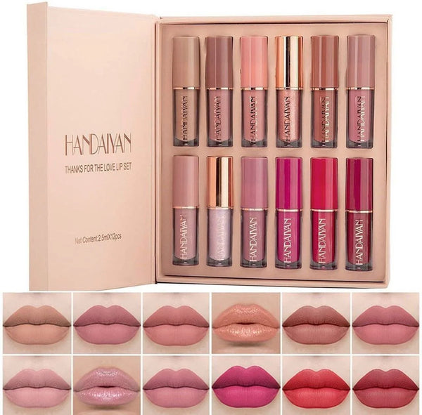 Handaiyan lipgloss pack of 12 colors