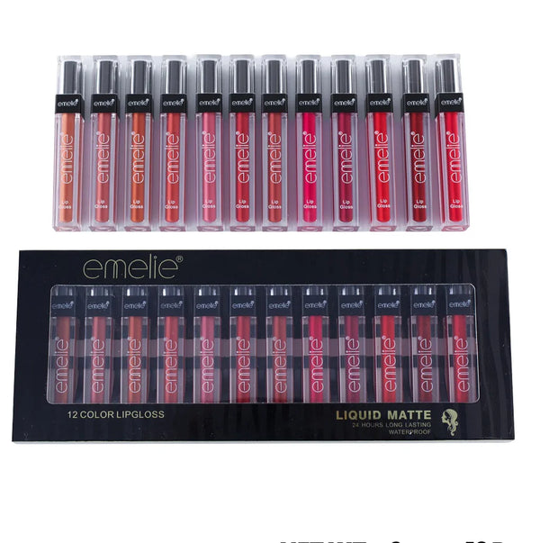 Emelie multi color lipgloss set pack of 12